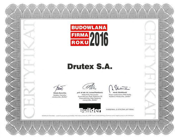 Drutex ausgezeichnet: „Baufirma des Jahres“ und „Branchenpersönlichkeit“