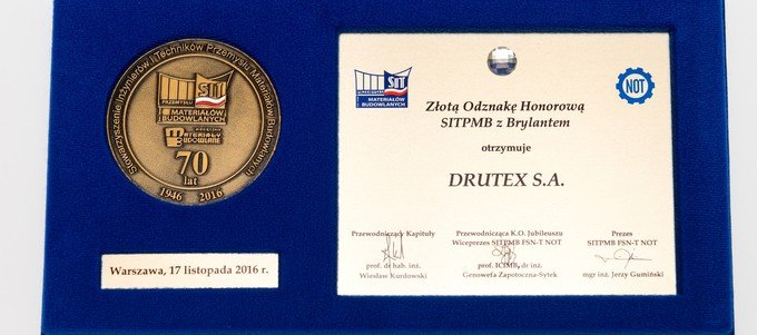 DRUTEX wurde mit der Goldenen Ehrennadel der SITPMB